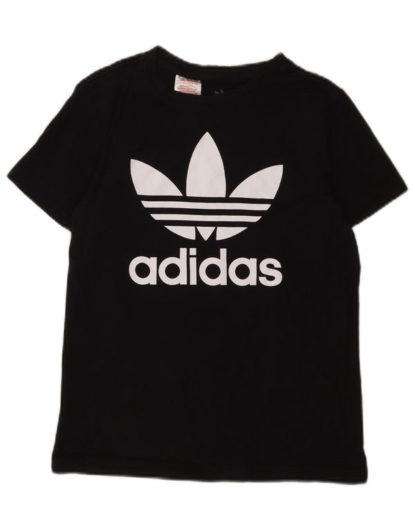 Adidas Boys Graphic T-Shirt Top 10-11 Years Black Pamuk