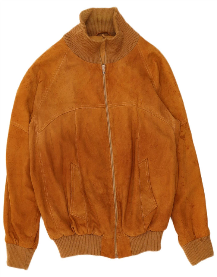 Vintage muška bomber jakna od brušene kože IT 50 velika bež koža