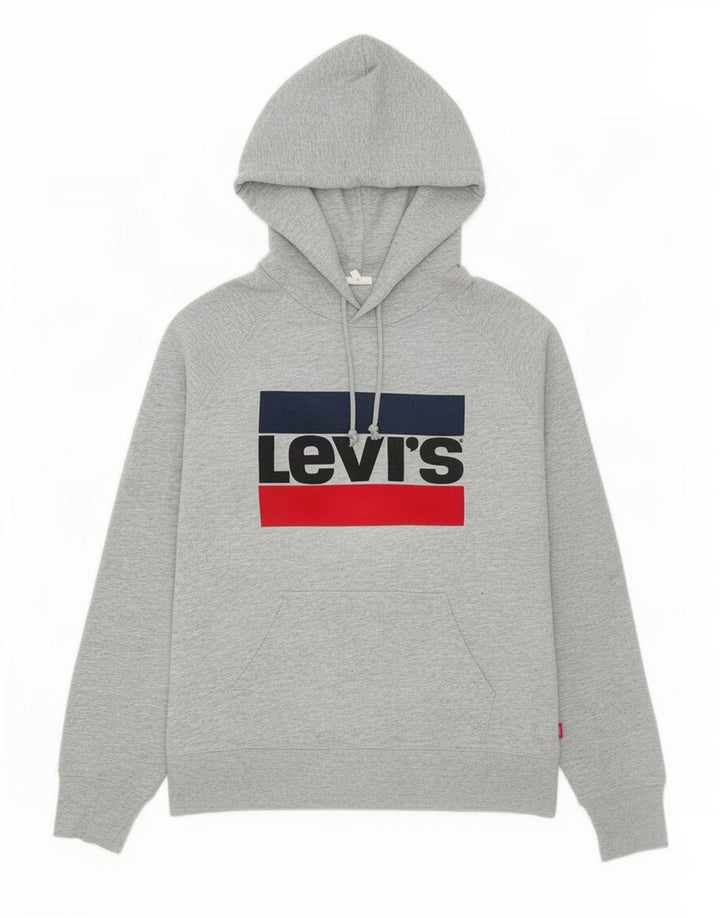 Levi's muška majica s kapuljačom s grafičkim motivima, mali sivi pamuk