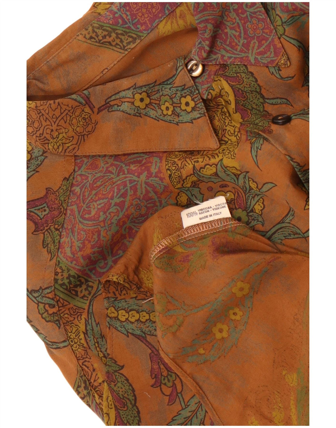 Vintage muška košulja velika smeđa cvjetna viskoza