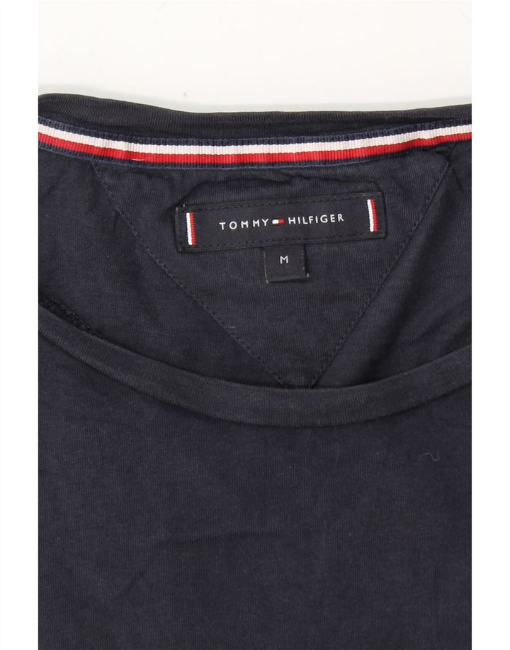 TOMMY HILFIGER Mens Graphic T-Shirt Top Medium Navy Blue Vintage Tommy Hilfiger and Second-Hand Tommy Hilfiger from Messina Hembry 