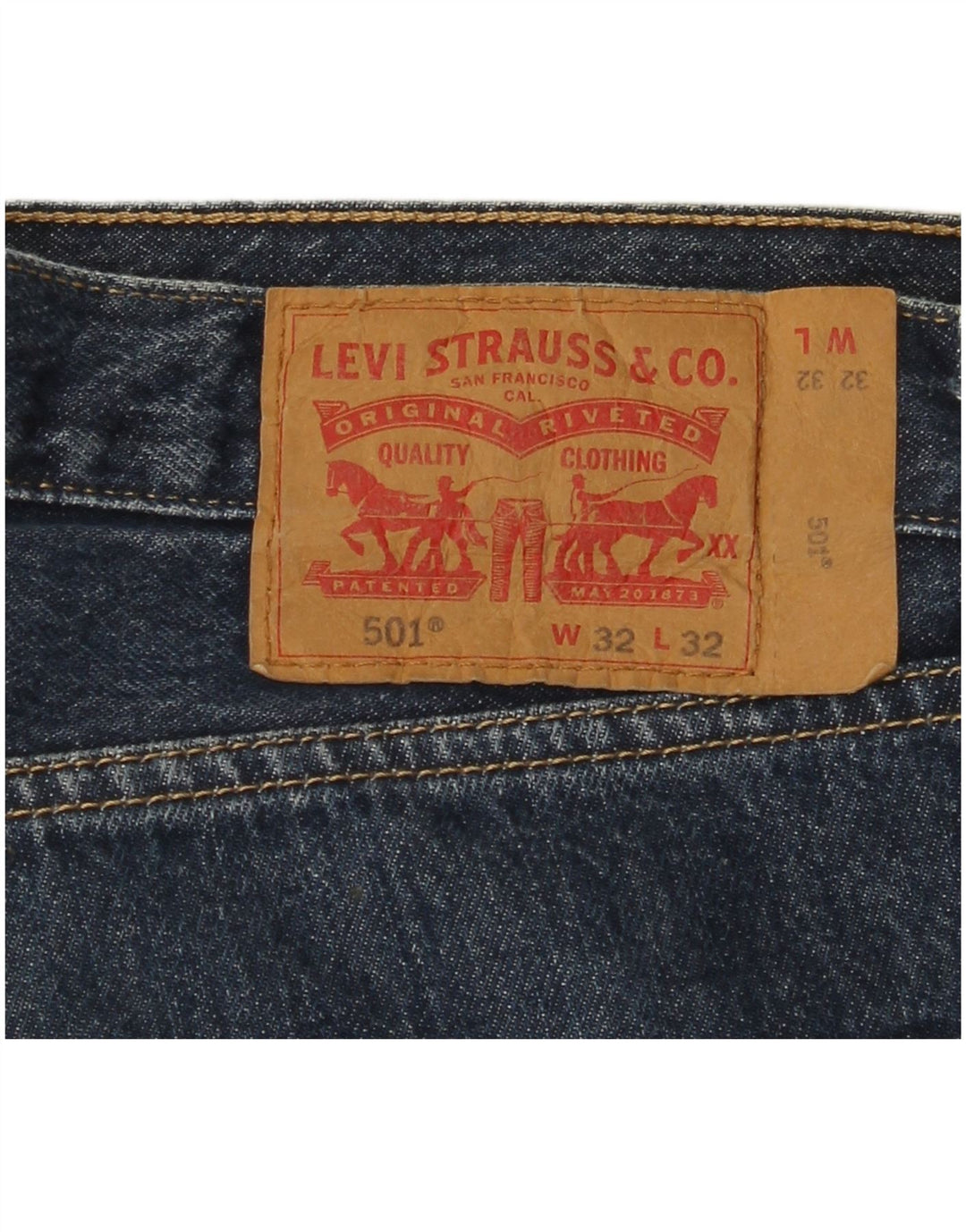 LEVI'S muške 501 ravne traperice W32 L29 plavi pamuk