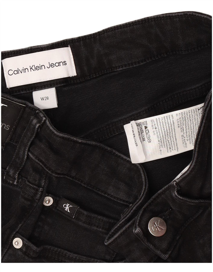 Ženske traper kratke hlače Calvin Klein W28 Srednje crni pamuk
