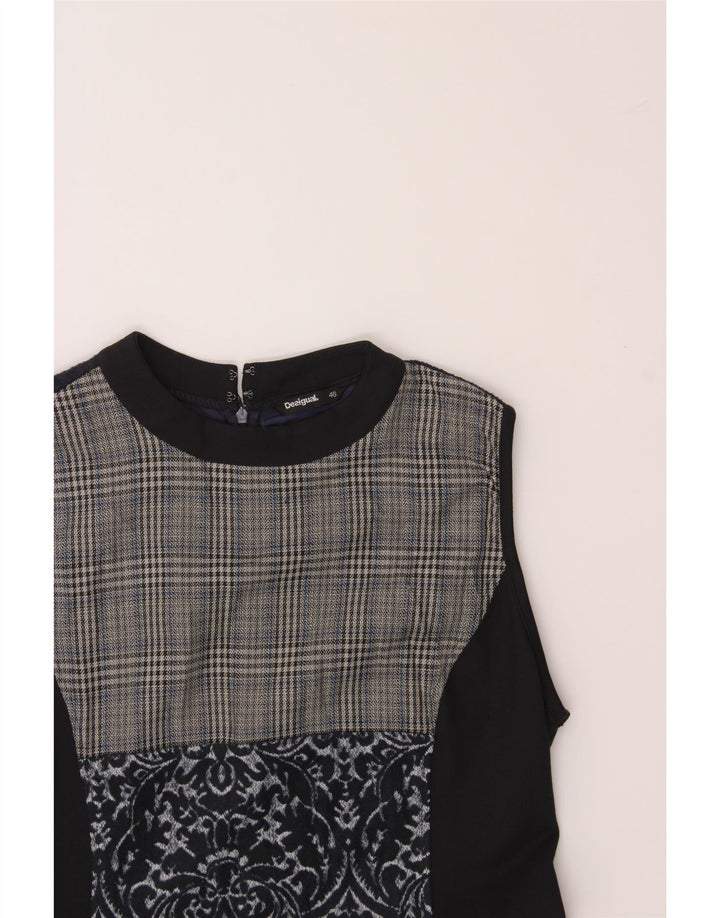 DESIGUAL Womens Sleeveless Sheath Dress EU 46 XL Navy Blue Patchwork Vintage Desigual and Second-Hand Desigual from Messina Hembry 