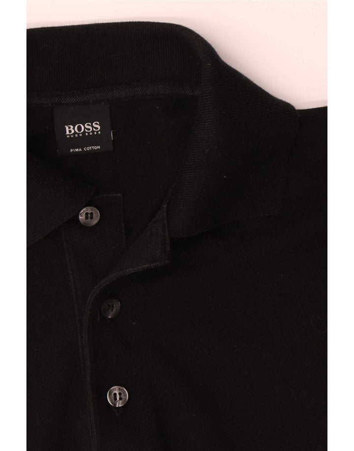 Hugo Boss muška polo majica srednje crne pamučne boje