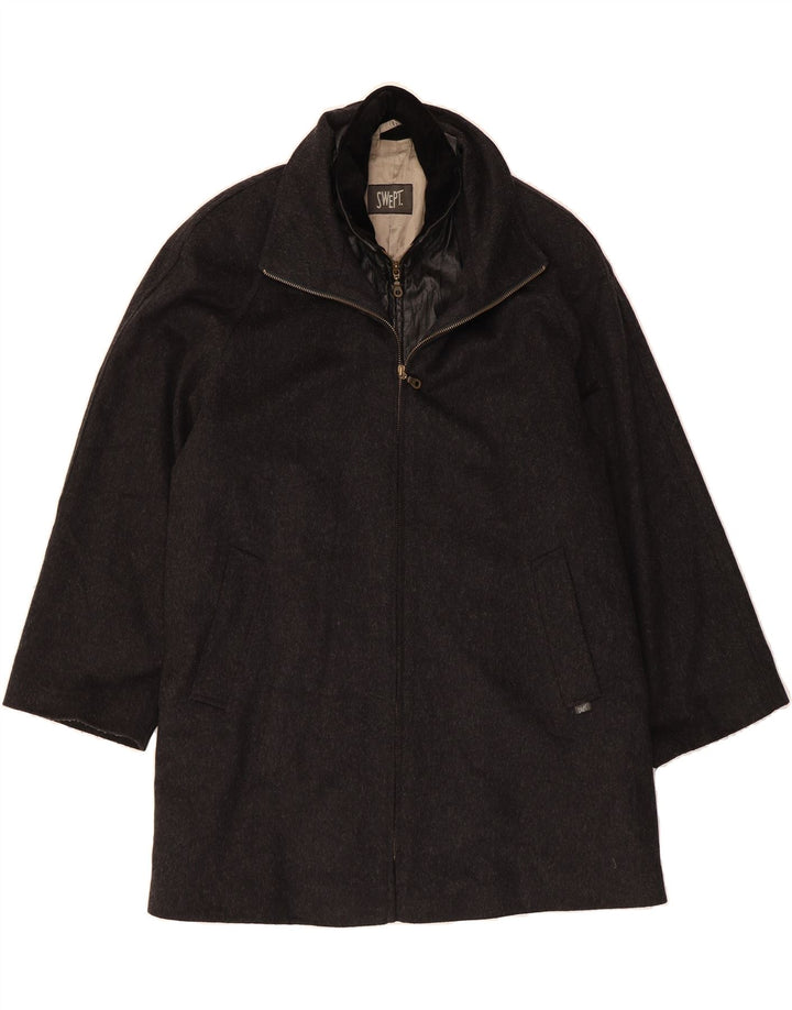SWEPT Womens Overcoat UK 18 XL Grey Wool Vintage Swept and Second-Hand Swept from Messina Hembry 