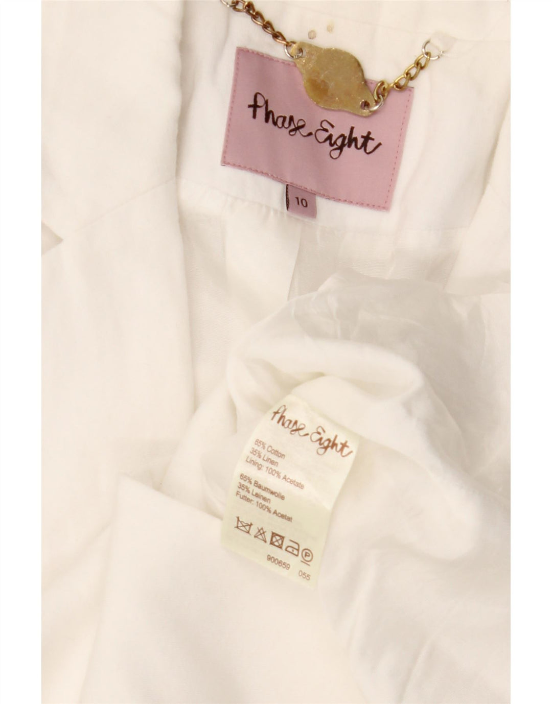 PHASE EIGHT Ženska bolero jakna s 3/4 rukavima i 1 gumbom UK 10 Mala bijela