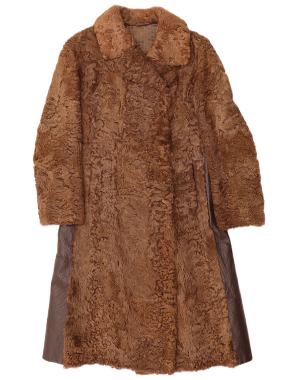 VINTAGE ženski krzneni kaput UK 10 Small Brown