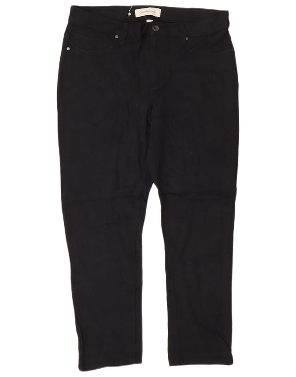 Calvin Klein ženske uske ležerne hlače US 12 Large W32 L28 crna viskoza