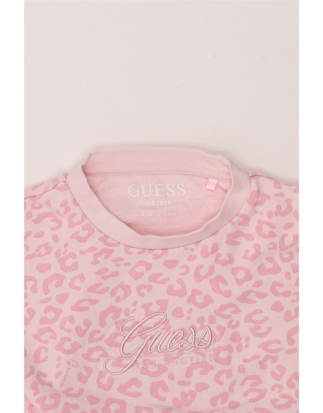 GUESS Girls Abstract Pattern Graphic Sweatshirt Jumper 3-4 Years Pink Vintage Guess and Second-Hand Guess from Messina Hembry 