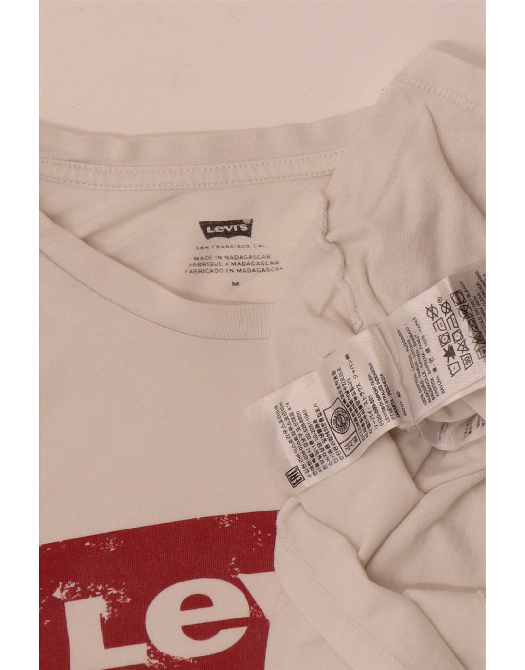 Gornja ženska majica kratkih rukava Levi's s grafičkim motivima UK 14 Srednje bijeli pamuk