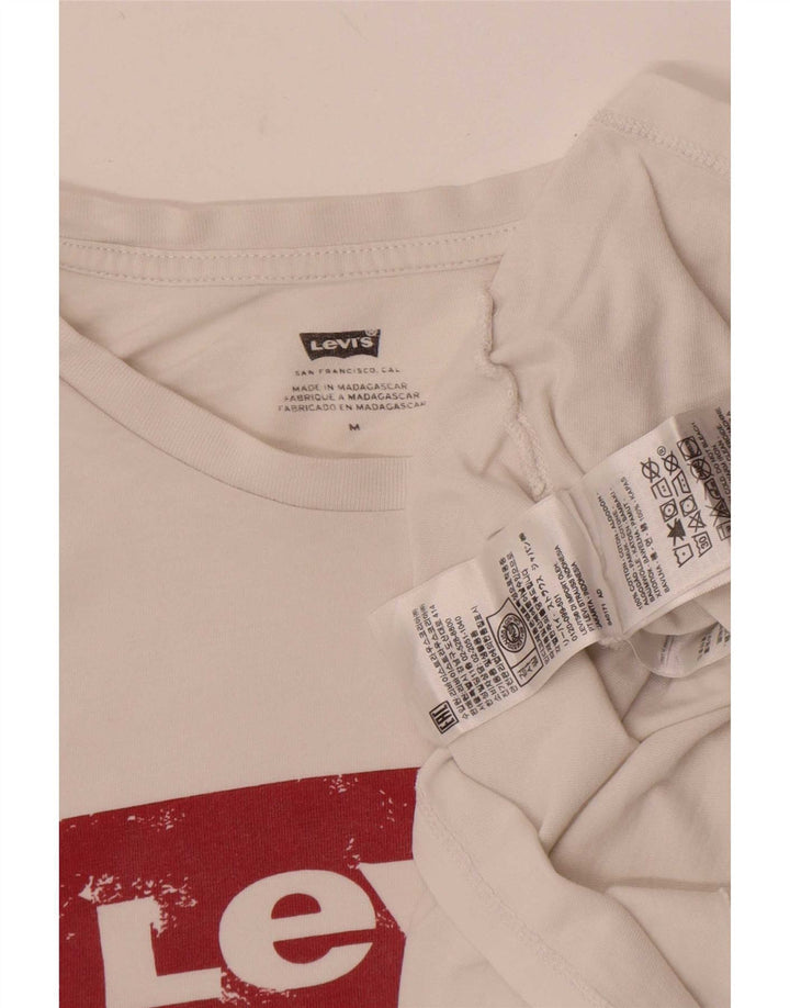 Gornja ženska majica kratkih rukava Levi's s grafičkim motivima UK 14 Srednje bijeli pamuk