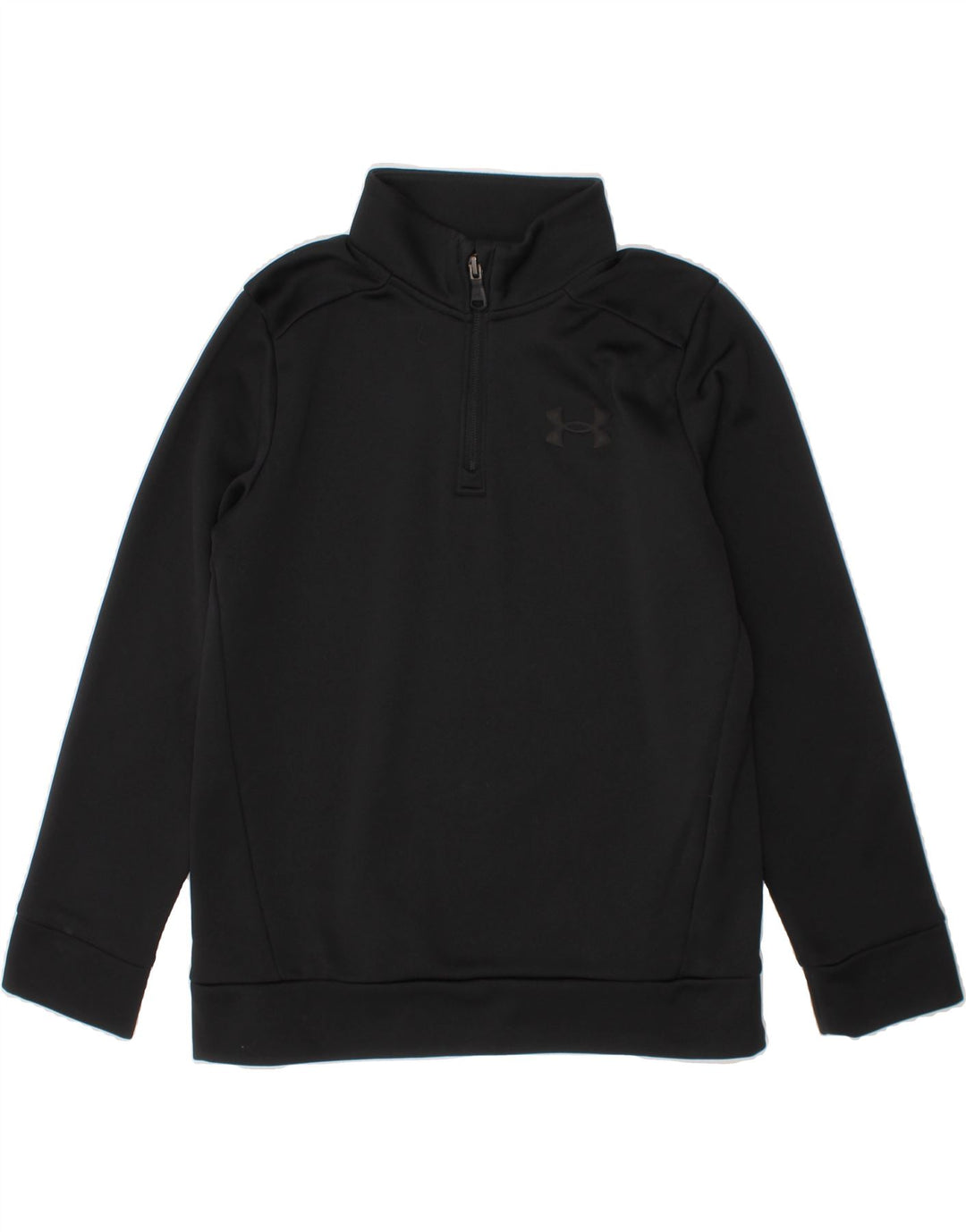 UNDER ARMOUR Boys Zip Neck Sweatshirt Jumper 7-8 Years Small  Black Vintage Under Armour and Second-Hand Under Armour from Messina Hembry 