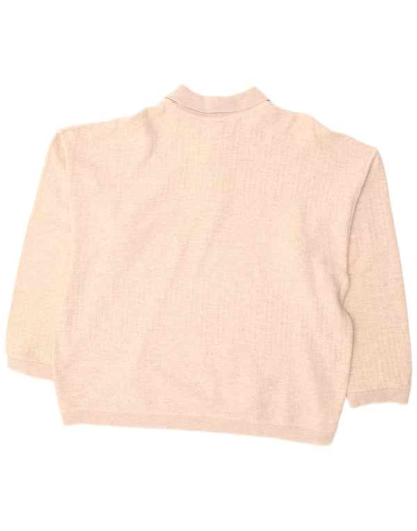 VINTAGE muški pulover s polo ovratnikom 2XL bež