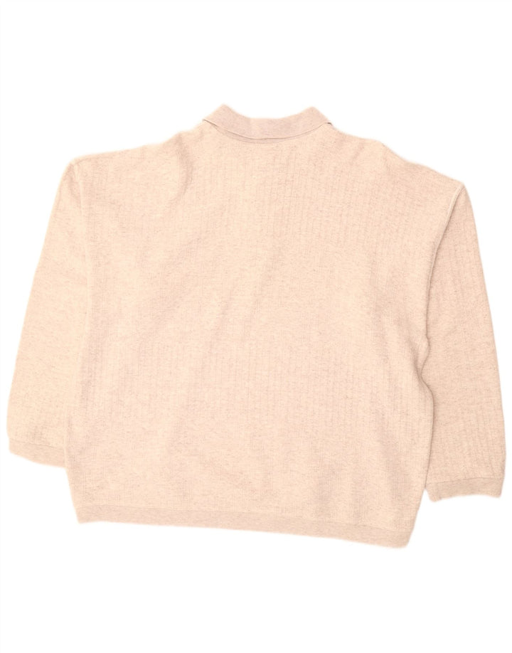 VINTAGE muški pulover s polo ovratnikom 2XL bež