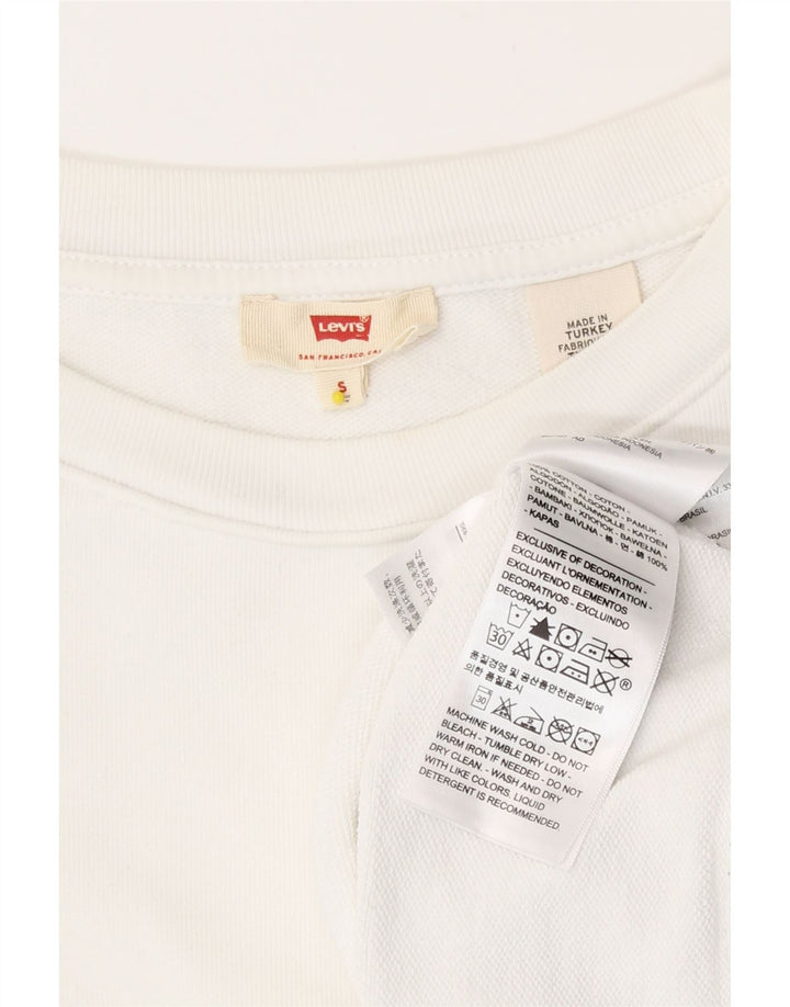 Levi's ženska majica s velikim grafičkim skraćenim džemperom UK 10 Mala bijela