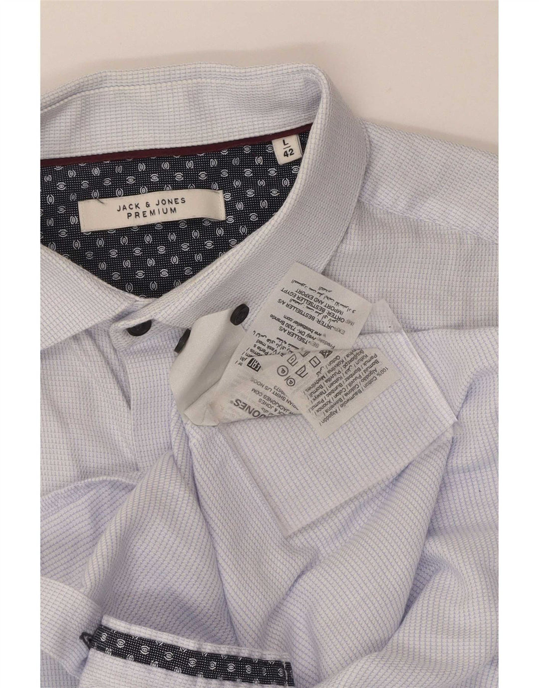 Jack & Jones muška košulja veličina 42 pamuk veliki plavi karirani