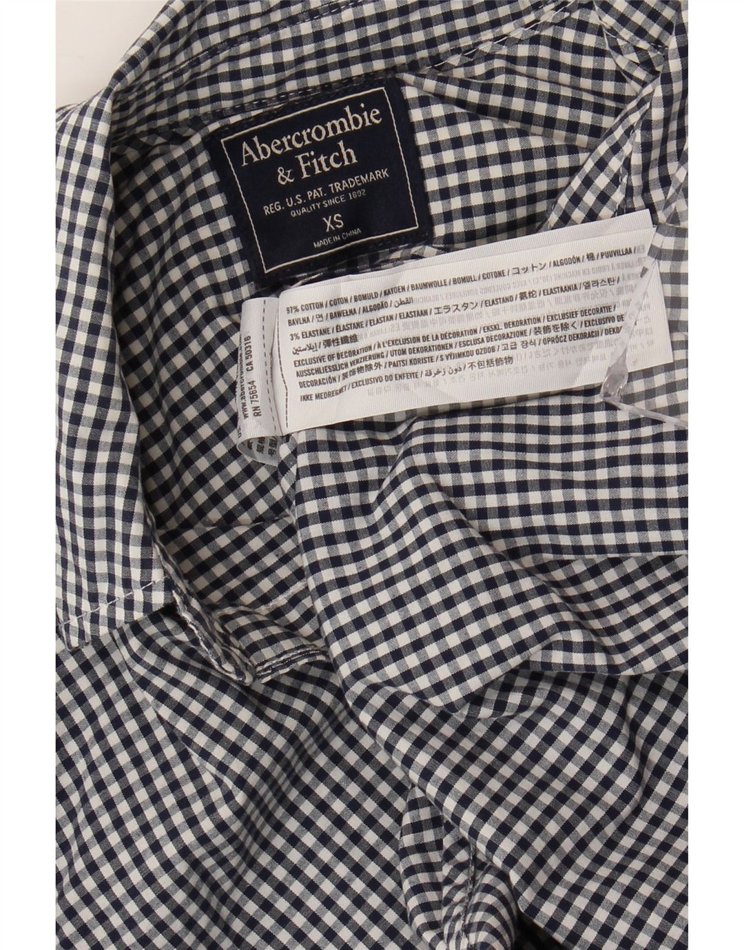 ABERCROMBIE & FITCH Ženska košulja UK 6 XS tamnoplava Gingham