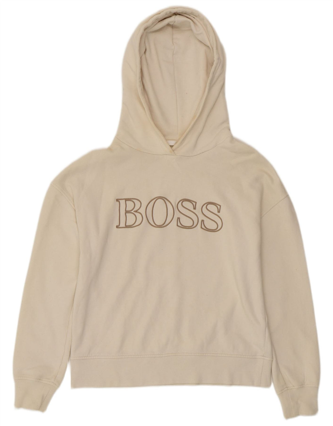 HUGO BOSS Ženska prekomjerna majica s kapuljačom s grafičkim motivima UK 10 Small Off White