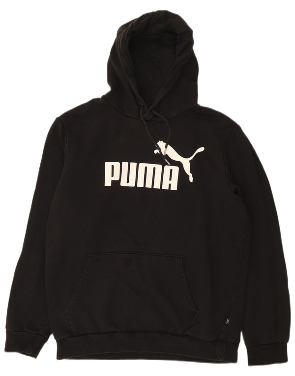 Puma muška majica s kapuljačom srednje veličine, crni pamuk
