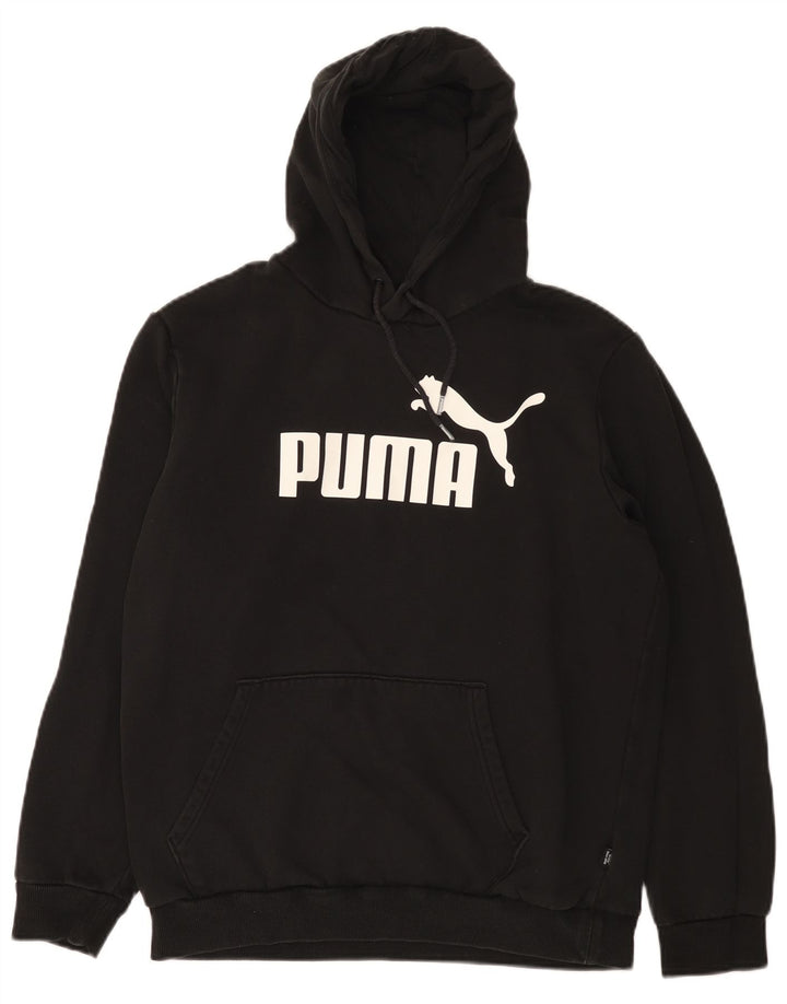 Puma muška majica s kapuljačom srednje veličine, crni pamuk