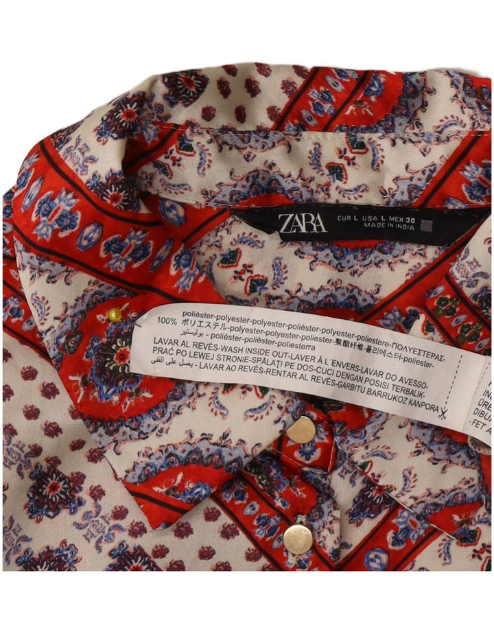Zara ženska košulja bluza UK 16 veliki višebojni cvjetni poliester