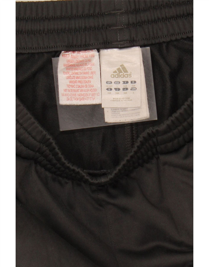 ADIDAS Boys Tracksuit Trousers 13-14 Years Grey Polyester