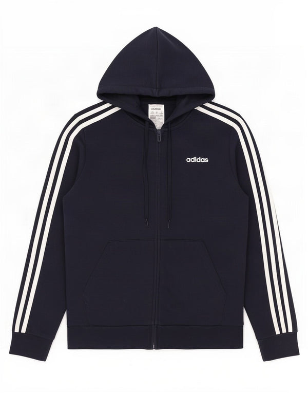 Adidas ženski pulover s kapuljačom na patentni zatvarač UK 12/14 srednje tamnoplavi pamuk