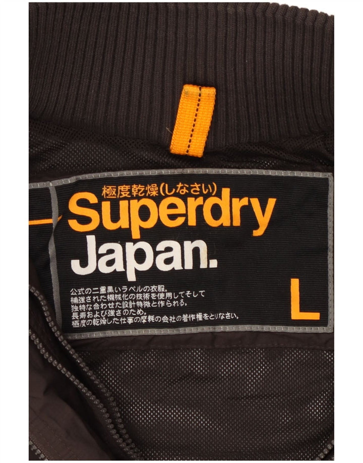 SUPERDRY ženska jakna vjetrovka UK 14 Veliki crni najlon