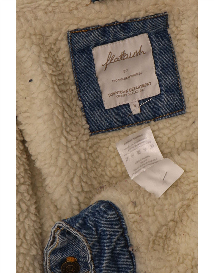 Flatbush ženska prevelika Sherpa traper jakna UK 10 Mali plavi poliester