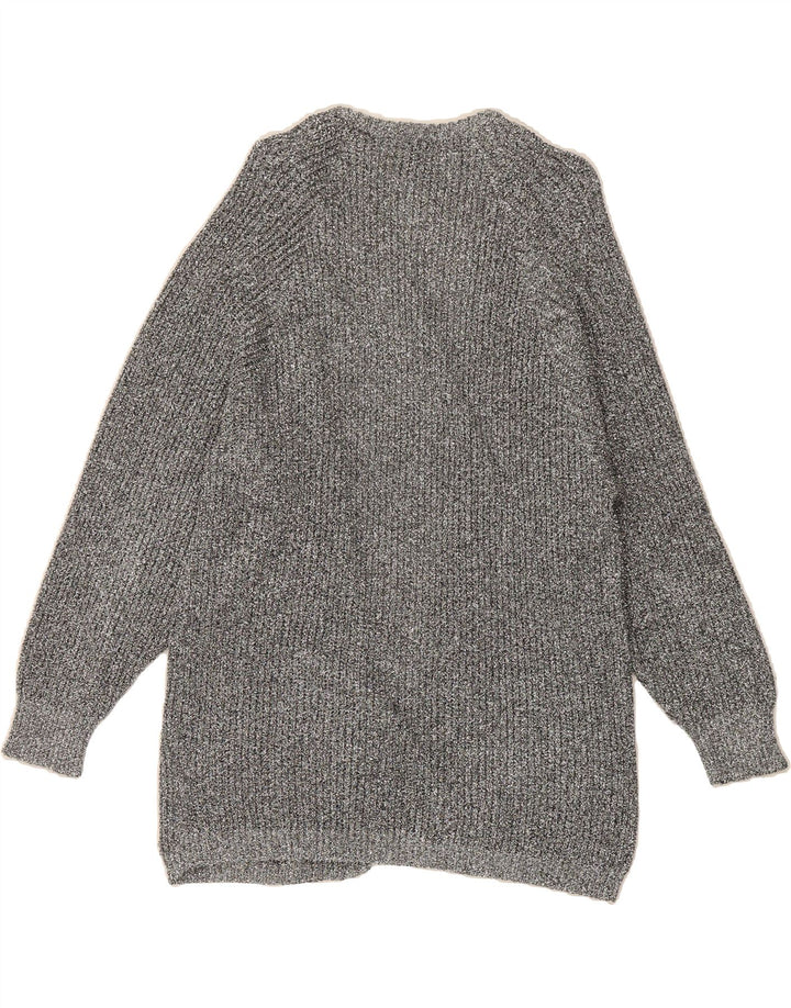 VINTAGE Womens Longline Open Cardigan Sweater IT 46 Large Grey Viscose Vintage Vintage and Second-Hand Vintage from Messina Hembry 