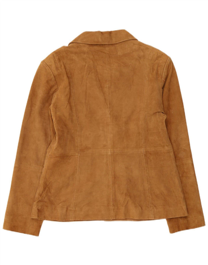 Helium Ženska jakna od brušene kože s 4 gumba UK 16 Velika smeđa koža