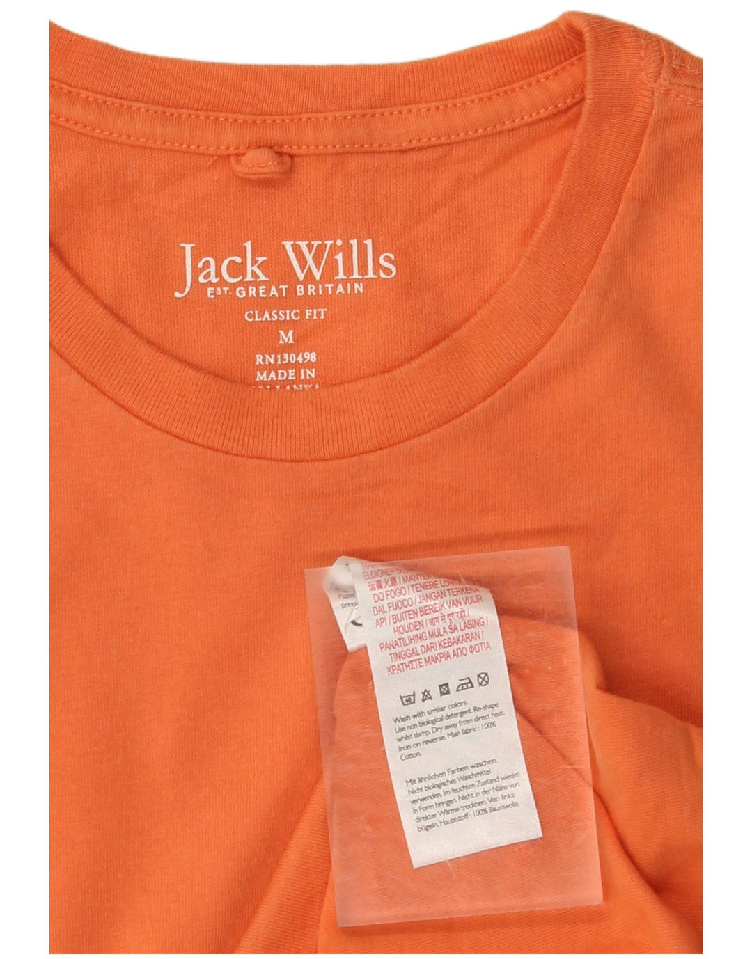 JACK WILLS Muška klasična majica kratkih rukava Srednje narančasta pamučna
