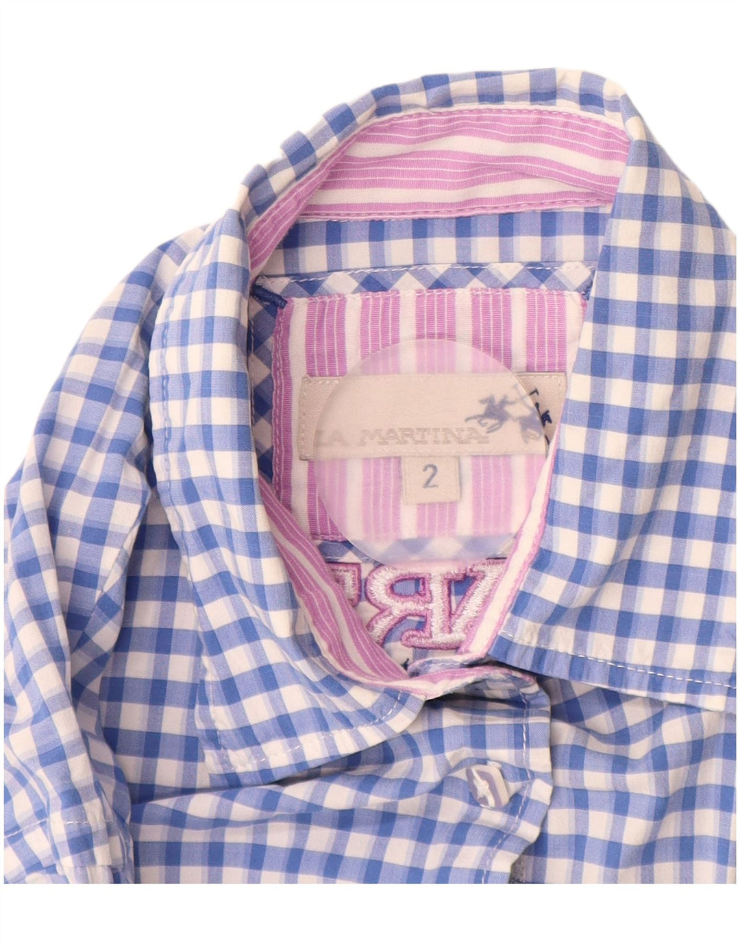 La Martina ženska majica s motivima UK 12 Srednje plava gingham
