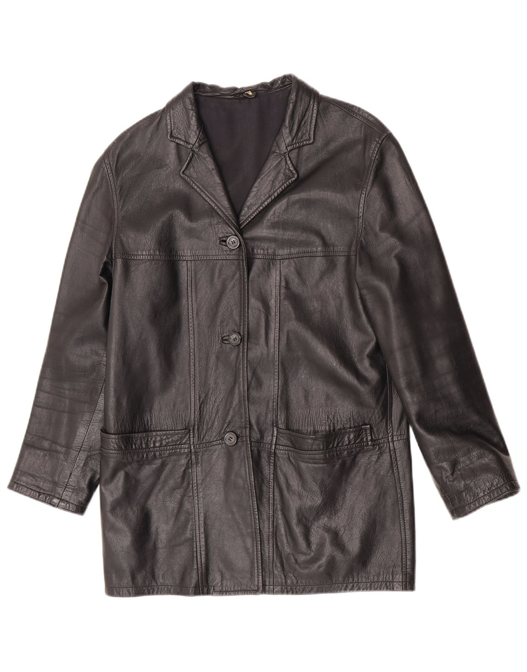 Vintage ženska kožna jakna IT 42 srednje crna koža