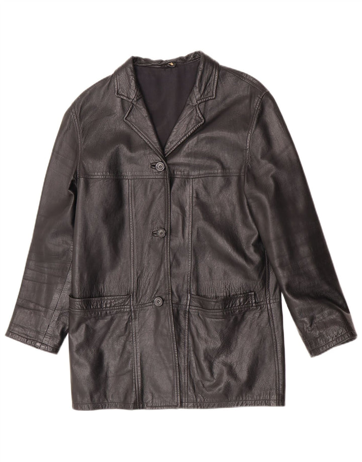 Vintage ženska kožna jakna IT 42 srednje crna koža