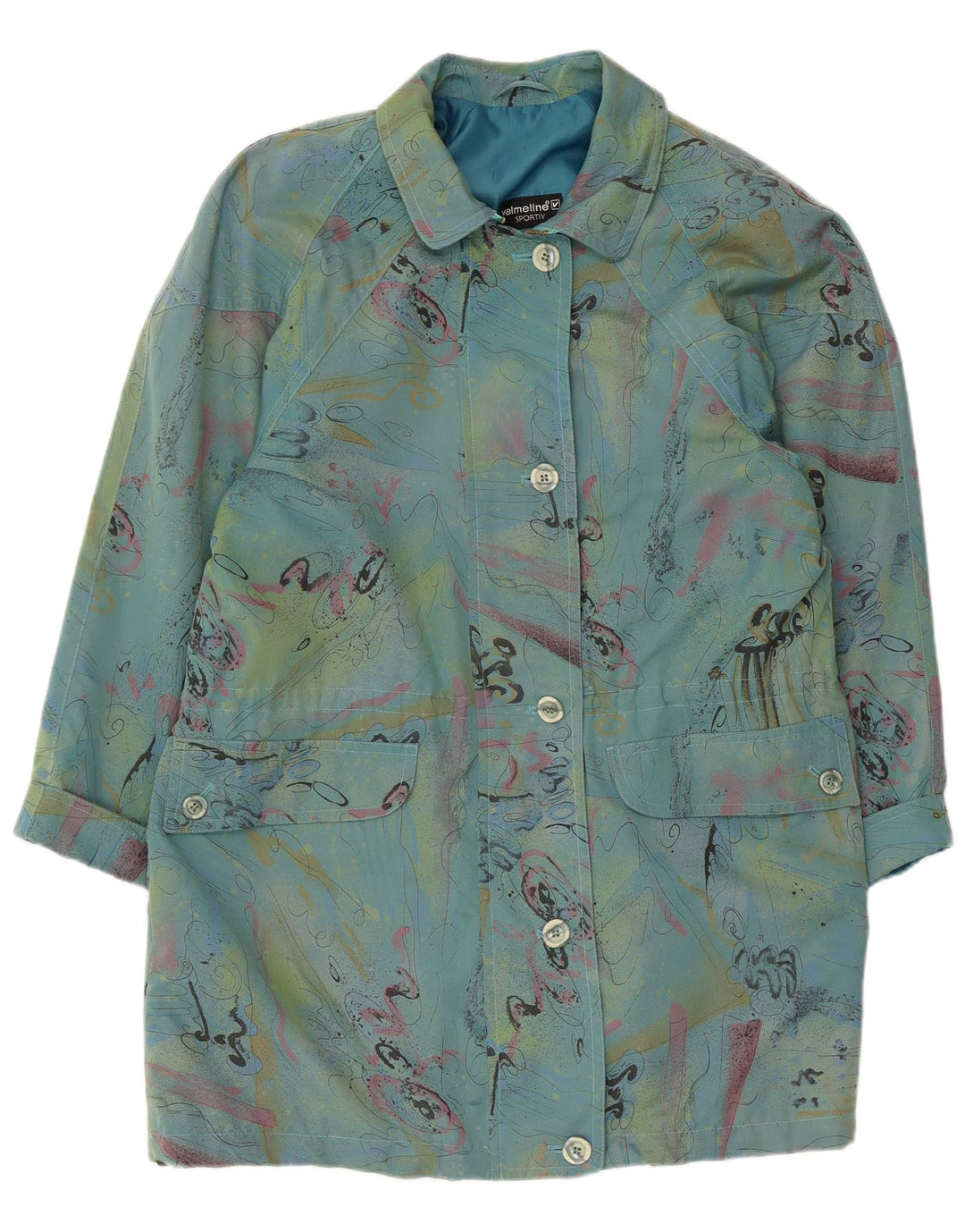 VALMELINE Ženski preveliki kaput EU 36 Small Blue Colourblock