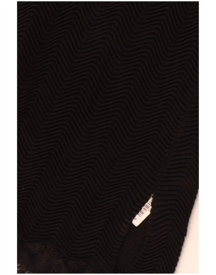 ZARA ženska čipkasta maksi haljina bez rukava UK 8 Mala crna viskoza