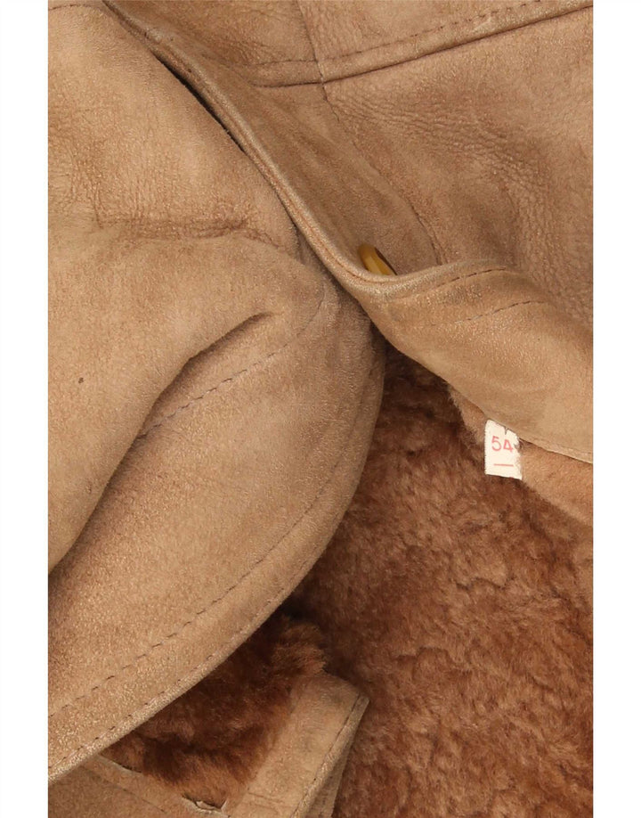 Vintage muška jakna s ovčicama IT 54 2XL smeđa