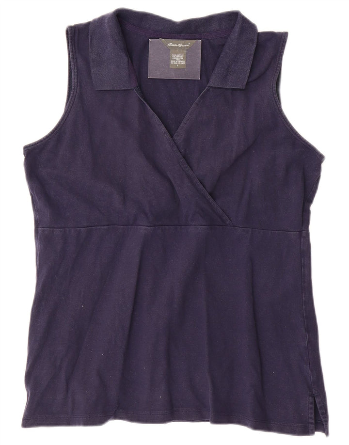 Eddie Bauer Ženski gornji dio bluze bez rukava UK 14 Veliki tamnoplavi pamuk