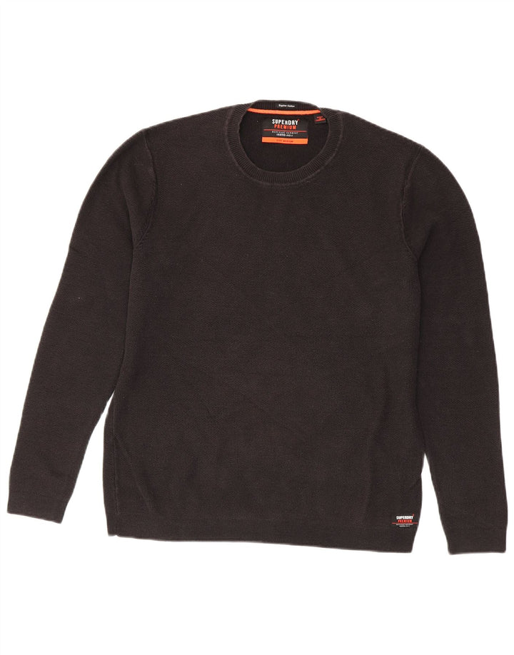 Superdry ženski džemper s okruglim izrezom UK 14 Srednji crni pamuk