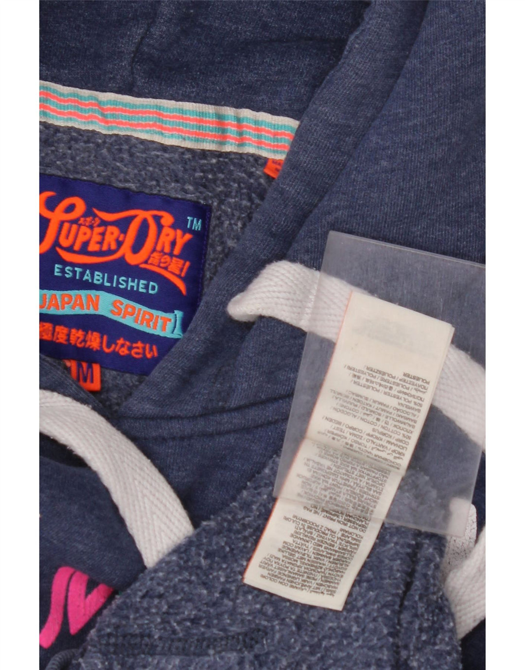 SUPERDRY Ženska majica s kapuljačom s kapuljačom UK 14 srednje tamnoplavi pamuk