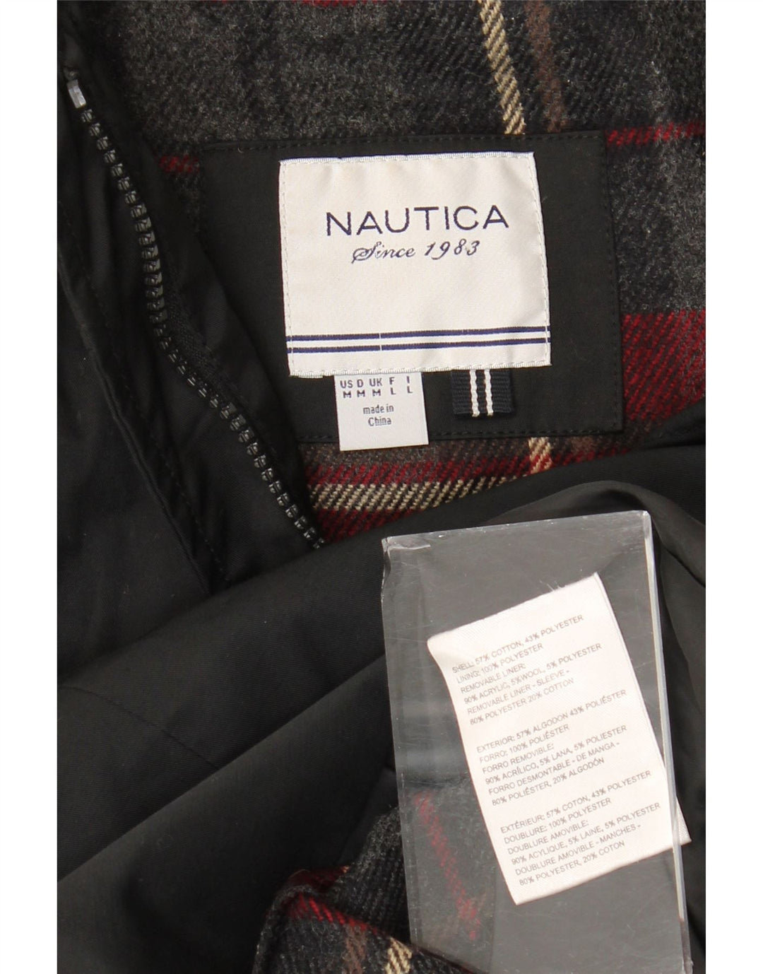 Nautica ženski duffle kaput UK 14 srednje crni pamuk