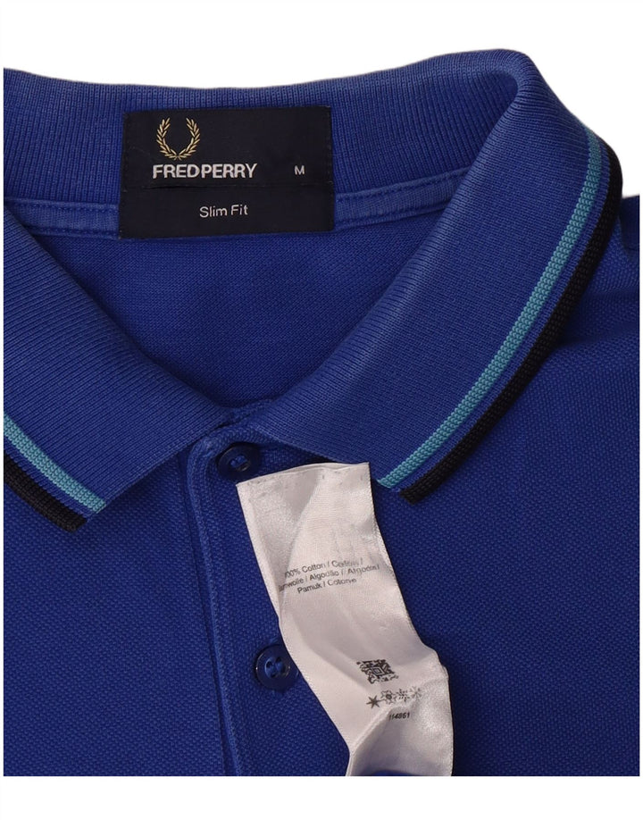 Fred Perry muška uska polo majica Srednje plavi pamuk