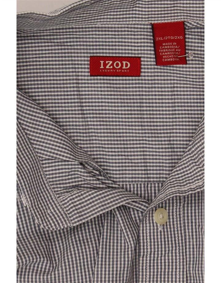 IZOD Mens Shirt 2XL Grey Check Cotton Vintage Izod and Second-Hand Izod from Messina Hembry 