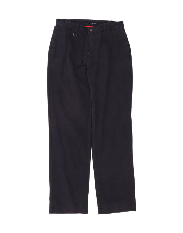 TOMMY HILFIGER Mens Straight Chino Trousers W32 L34 Navy Blue Cotton