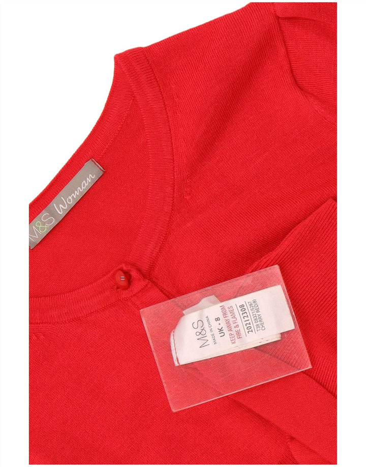 Marks & Spencer ženski kardigan pulover UK 8 Mala crvena viskoza