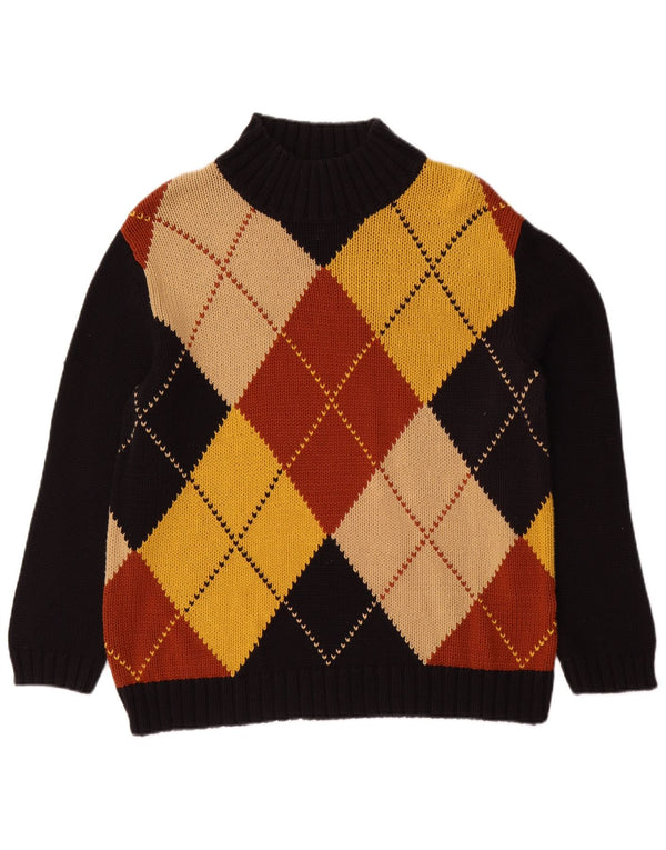 Alba Moda ženski džemper s kornjačastim ovratnikom UK 20 2XL crni Argyle/Diamond