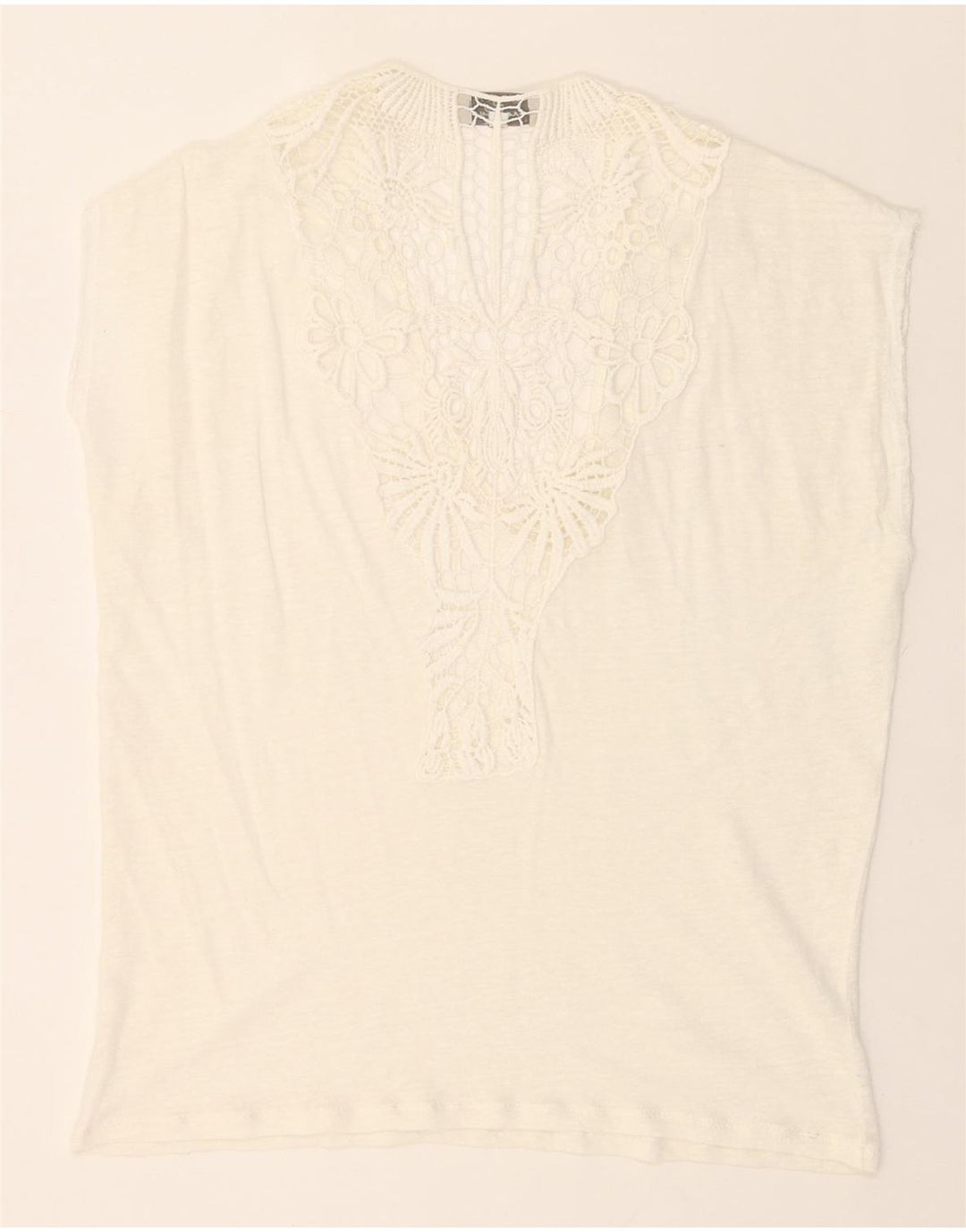 ZARA Womens Blouse Top UK 14 Medium White Floral Vintage Zara and Second-Hand Zara from Messina Hembry 