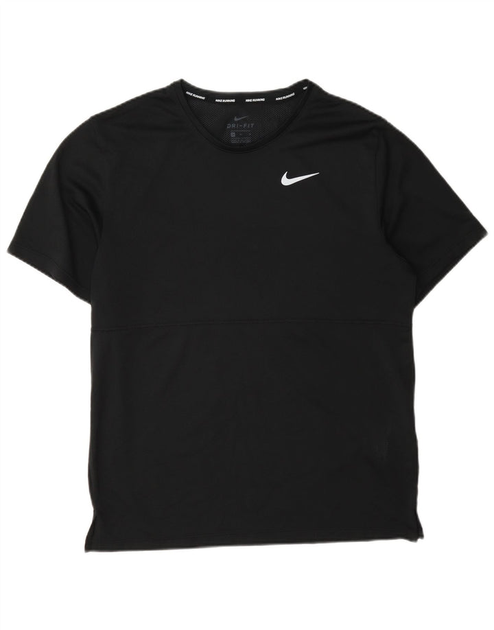 Nike muška Dri Fit prozirna majica srednjih crnih poliestera